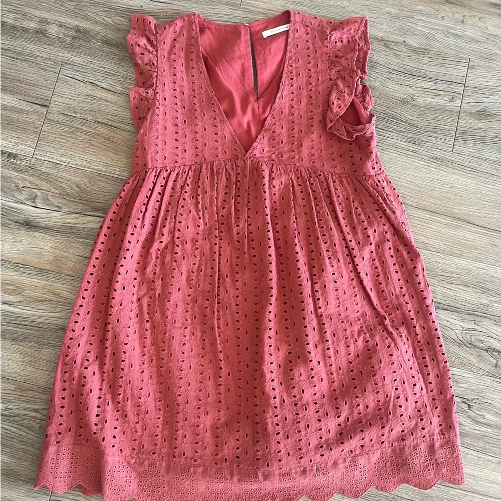 Dry Goods (Mustard Seed) Rust Eyelet Romper Dress, Size: Small